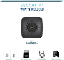 Load image into Gallery viewer, Escort M1 Dash Camera - 1080p Full HD Video Dash Cam, Loop Recording, G-Sensor, 16GB Micro SD Card Included, iPhone and Android Compatible
