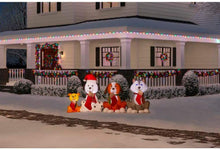 Load image into Gallery viewer, Gemmy 7.5Ft. Wide x 3.74Ft. Wide Christmas Inflatable Airblown Dogs and Puppies with Stockings Indoor/Outdoor Holiday Decoration