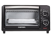 Load image into Gallery viewer, Chefman 4 Slice Countertop Toaster Oven w/ Variable Temperature Control and 30 Minute Timer; Cooking Functions to Bake, Broil, Toast, and Keep Warm -  Black