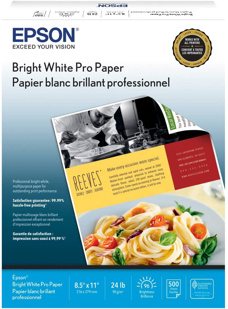 Epson Bright White Pro Paper - S041586-4, 8.5