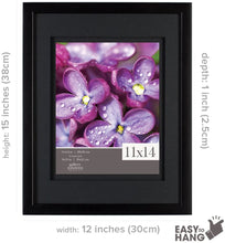Load image into Gallery viewer, Gallery Solutions 11x14 Black Wood Wall Frame with Double Black Mat for 8x10 Image