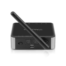 Load image into Gallery viewer, Aluratek ABC53F Bluetooth Audio Receiver and Transmitter with Bluetooth 5 (Stream up to 300 feet), AUX , RCA and Optical Connections Supported, Low Latency, aptX, Wireless Audio TV to Headphones