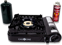 Load image into Gallery viewer, Gas ONE GS-3900P New Dual Fuel Propane or Butane Portable Stove with Brass Burner Head, Dual Spiral Flame 15,000 BTU Gas Stove with Convenient Carrying Case Most Powerful Heat Output Stove
