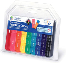 Load image into Gallery viewer, Learning Resources Fraction Tower Fraction Cubes, 51 Pieces