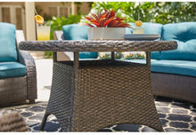 Load image into Gallery viewer, Hampton Bay Torquay Brown Round Steel Outdoor Dining Table with Wicker Top