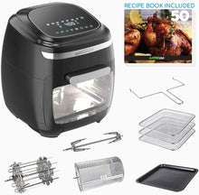 Load image into Gallery viewer, GoWISE USA 11.6-Quart Air Fryer Toaster Oven with Rotisserie &amp; Dehydrator + 50 Recipes