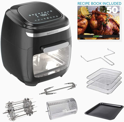 GoWISE USA 11.6-Quart Air Fryer Toaster Oven with Rotisserie & Dehydrator + 50 Recipes