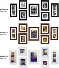 Load image into Gallery viewer, Pinnacle Frames and Accents Gallery Perfect 7 Piece Walnut Wood Photo Frame Wall Gallery Kit