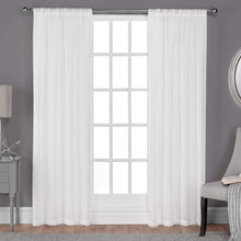 Load image into Gallery viewer, Exclusive Home Curtains Belgian Sheer Textured Linen Look Jacquard Rod Pocket Panel Pair