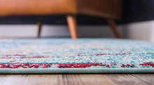 Load image into Gallery viewer, Unique Loom Vita Collection Area Rug, 2' x 6' 7, Turquoise