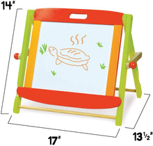 Load image into Gallery viewer, Little Artists 3-in-1 Tabletop Easel | Wooden Wonders Dry Erase Whiteboard, Chalkboard, and Magnetic Board for Kids Creative Art and Drawing | Great Art Class School Teacher Learning Activity