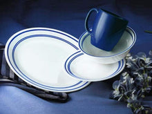 Load image into Gallery viewer, Corelle 20 Piece Livingware Dinnerware Set with Storage, Classic Café Blue, Service for 4