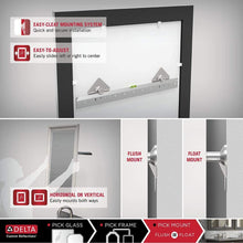 Load image into Gallery viewer, Rectangular Framed Mirror with Standard Glass and Flush Mount Hardware (33 x 47 (L1), Matte Black)