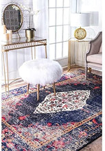 Load image into Gallery viewer, nuLOOM Vintage Medallion Veronica Rug 5' 3" x 7' 7" Navy Rectangle (KKCB26B-53077)