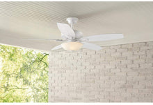 Load image into Gallery viewer, Hampton Bay North Pond 52 in. Matte White LED Ceiling Fan with Light Kit Works with Google Assistant and Alexa