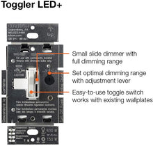 Load image into Gallery viewer, Lutron Toggler LED+ Dimmer Switch | 150-Watt, Single-Pole/3-Way | TGCL-153PH-LA | Light Almond
