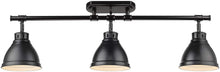 Load image into Gallery viewer, Golden Lighting 3602-3SF BLK Duncan Semi-Flush, Matte Black with Matte Black Shades