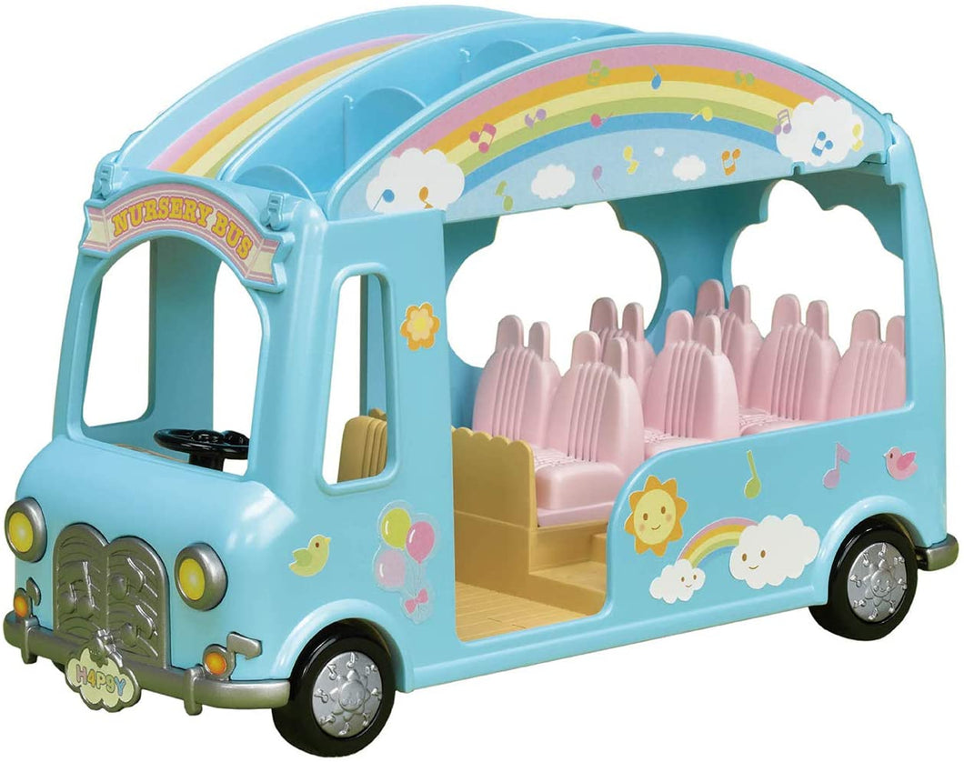 Calico Critters Sunshine Nursery Bus for Dolls, Toy Vehicle seats up to 12 collectible figures