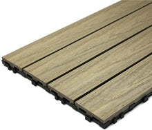 Load image into Gallery viewer, NewTechWood US-QD-ZX-24-AT Ultra Shield Natural 2 x 1 Quick Outdoor Composite Deck Tiles in Roman Antique (20 sq. ft. per Box)