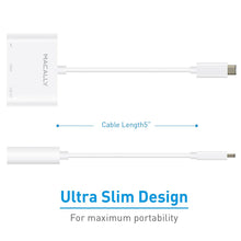 Load image into Gallery viewer, Macally USB-C to HDMI Adapter, 3 Port USB 3.0 Convertor, and 1 Type C Pass-Through Power Delivery Charging Port for MacBook Pro 2017 / 2016, Macbook 12-inch, Chromebook, XPS, etc (UCHDMI4K)