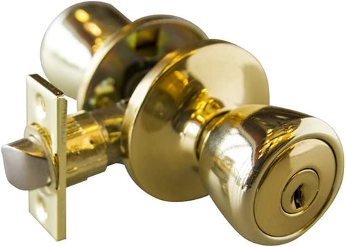 Design House 728295 Terrace 6-Way Universal Entry Door Knob, Polished Brass, 1
