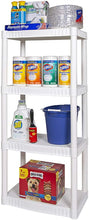 Load image into Gallery viewer, Plano 4 Shelf Utility Shelving | Plastic Shelving for Organization and Storage