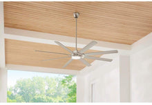 Load image into Gallery viewer, Glenmeadow 84 in. LED Outdoor Brushed Nickel Ceiling Fan with Remote Control