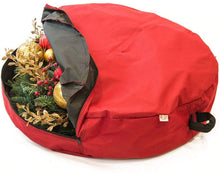 Load image into Gallery viewer, Santa's Bags [Wreath Storage Container - for Christmas Wreath up to 36 Inches in Diameter | Bag Hooks Directly to Your Wire Wreath Frames to Prevent Sagging and Deformed Wreaths