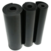 Load image into Gallery viewer, Rubber-Cal Nitrile - Commercial Grade Black - 60A Rubber Sheet - Buna Rubber - 1/8" Thick x 3ft Width x 18ft Length