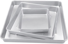 Load image into Gallery viewer, Wilton Performance Pans Square Cake Pans Set, 3 Piece - 8, 12 and 16-Inch Cake Pans