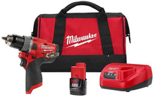 Load image into Gallery viewer, Milwaukee 2504-21 M12 FUEL CP Brushless Lithium-Ion 1/2 in. Cordless Hammer Drill Driver Kit (2 Ah)
