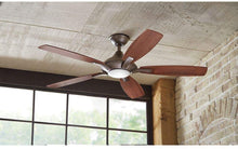 Load image into Gallery viewer, Petersford 52 in. Integrated LED Indoor Oil Rubbed Bronze Ceiling Fan with Light Kit and Remote Control