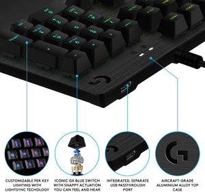 Logitech G513 RGB Backlit Mechanical Gaming Keyboard with Romer-G Keyswitches (Carbon)