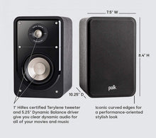 Load image into Gallery viewer, Polk Signature Series S15 Bookshelf Speakers for Home Theater, Surround Sound and Premium Music | Powerport Technology | Detachable Magnetic Grille (Pair)