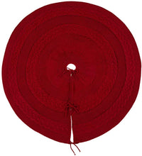 Load image into Gallery viewer, Glitzhome 52&quot; Knitted Red Christmas Tree Skirt Large Round for for Xmas Holiday Party Decorations