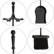 Load image into Gallery viewer, Uniflame 5-Piece Fireset with Ball Handles, Black