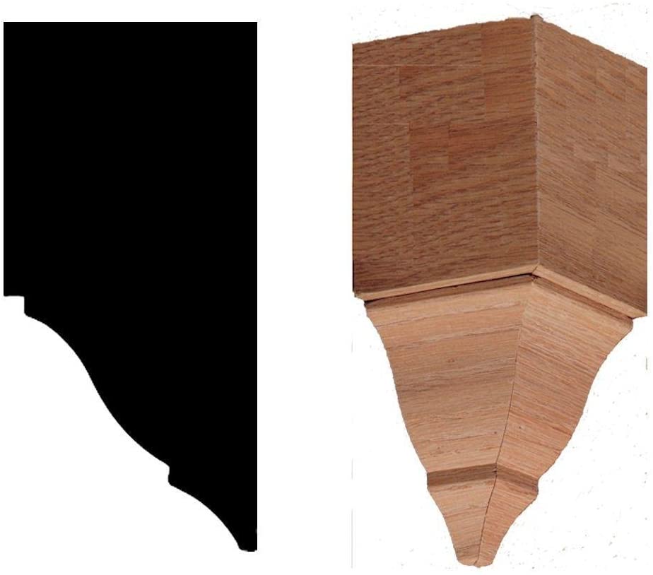 3-1/2 in. x 3-1/2 in. x 7-3/4 in. Oak Inside Corner Crown Block