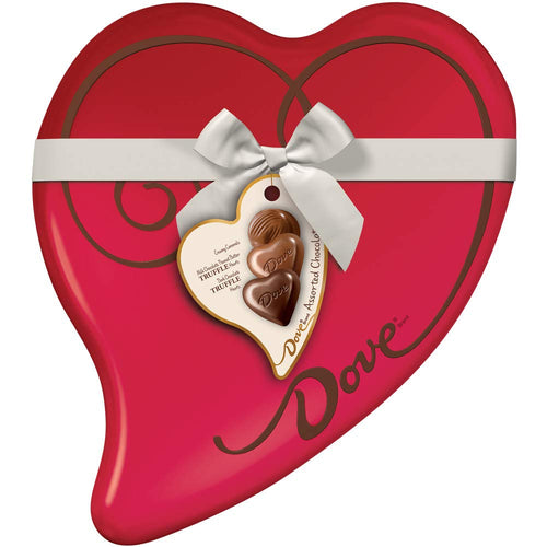 DOVE Valentine's Day Caramel Milk Chocolate Truffles Heart Gift Box 9.82-Ounce Tin 24 Pieces