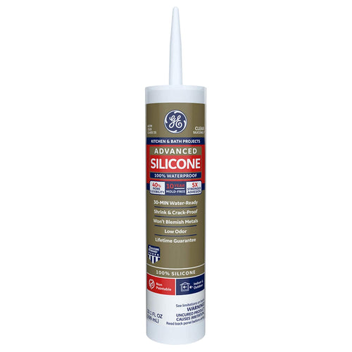 Ge Kitchen & Bath Sealant 100% Silicone Clear Not Paintable 9.8 Oz