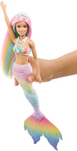 Load image into Gallery viewer, Barbie Dreamtopia Rainbow Magic Mermaid Doll with Rainbow Hair and Water-Activated Color Change Feature, Gift for 3 to 7 Year Olds