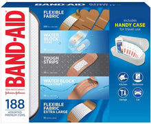 Load image into Gallery viewer, Band-Aid Adhesive Bandages 188Count of Tough Strips Includes Handy Case for Travel Use, 188Count