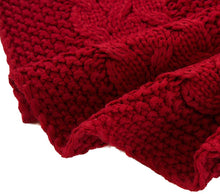 Load image into Gallery viewer, Glitzhome 52&quot; Knitted Red Christmas Tree Skirt Large Round for for Xmas Holiday Party Decorations