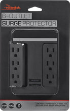 Load image into Gallery viewer, Rocketfish 6-Outlet/2-USB Swivel Wall Tap Surge Protector Black