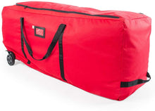 Load image into Gallery viewer, [Rolling Duffle Bag Tree Storage Bag] - Big Wheeled 9 Foot Christmas Tree Storage Bag for Artificial Trees up to 9 Feet Tall - Compression Straps to Secure Your Tree | EZ Roller by Santa's Bags
