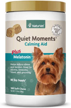 Load image into Gallery viewer, NaturVet Quiet Moments Calming Aid Dog Supplement, Helps Promote Relaxation, Reduce Stress, Storm Anxiety, Motion Sickness for Dogs