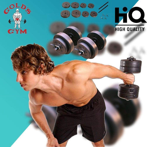 Gold's Gym 40 Pound LB Vinyl Cement Dumbbell Weight Set