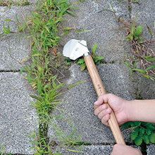 Load image into Gallery viewer, Nisaku NJP2516 Medium Handle Sidewalk and Garden Weeder, Authentic Tomita (Est. 1960) Japanese Stainless Steel, Blade Width 3.5", Polished 17.75" Wood Handle