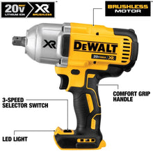 Load image into Gallery viewer, DEWALT MAX XR Impact Wrench High 20V Torque Anvil Detent 1/2-Inch