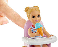 Load image into Gallery viewer, Barbie Skipper Babysitters Inc. Feeding Playset with Babysitting Skipper Doll, Toddler Doll with Feeding Feature, High Chair, Tricycle and Food-Themed Accessories for Kids 3 to 7 Years Old
