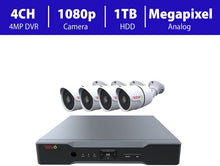 Load image into Gallery viewer, Revo America AeroHD 4Ch. 4MP DVR, 1TB HDD Video Security System, 4 x 1080p IR Bullet Cameras Indoor/Outdoor - Remote Access via Smart Phone, Tablet, PC &amp; MAC